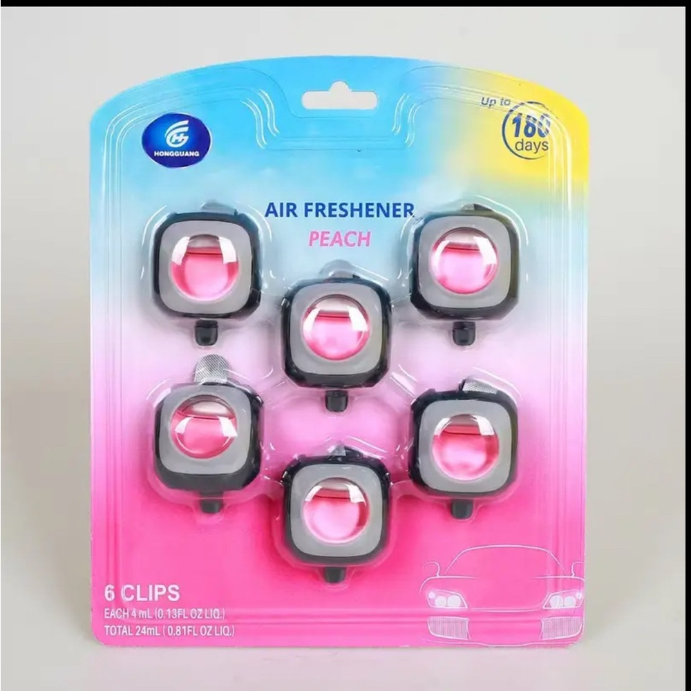 Peach Air Freshener Clips - Black